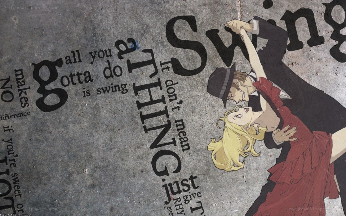anime couple dancing on concrete