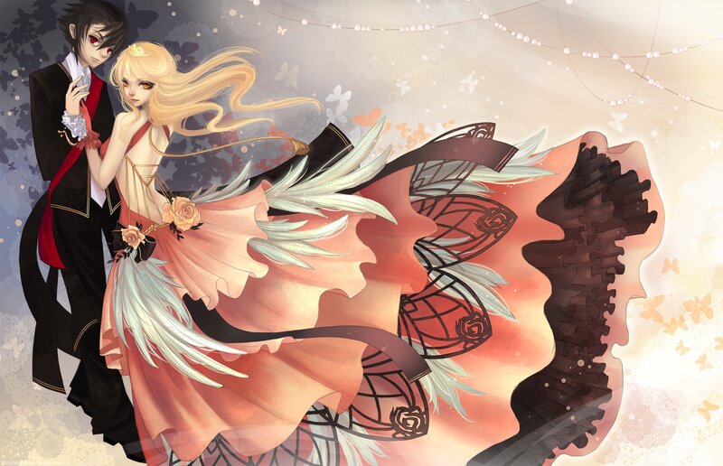 Anime Couple Dancing — Pink, Dramatic