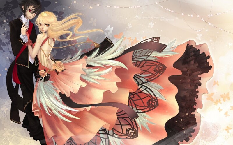 Anime Couple Dancing — Pink