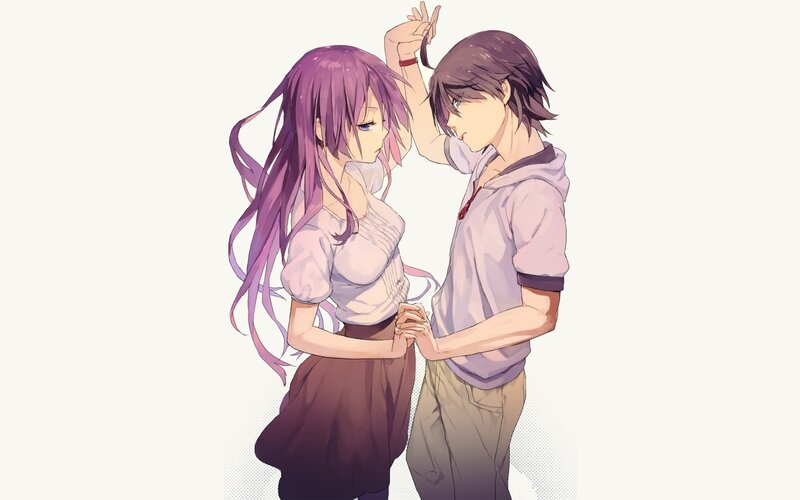 Anime Couple Dancing — Purple, Intimate