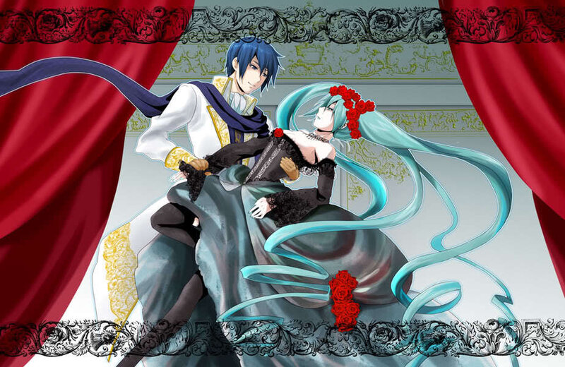 Anime Couple Dancing — Red, Dramatic