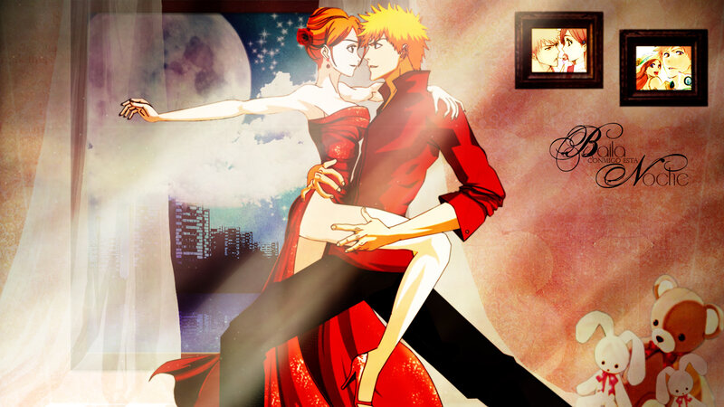 Anime Couple Dancing — Red, Romantic