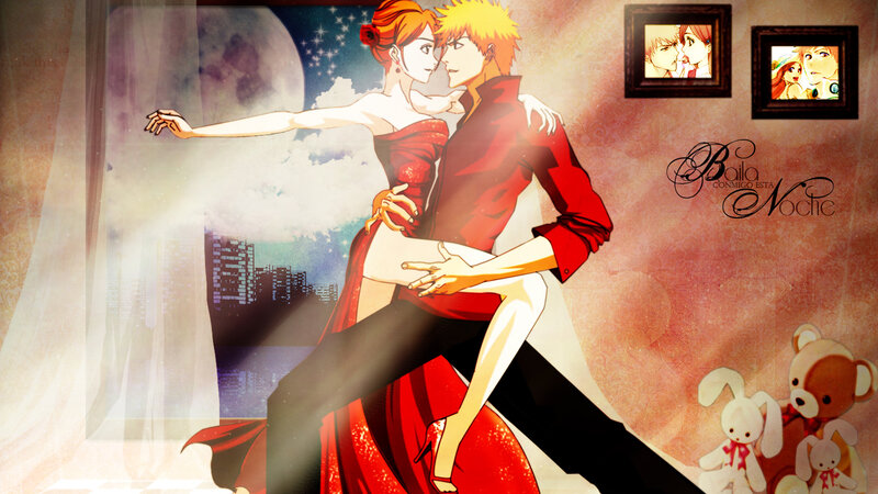 Anime Couple Dancing — Red