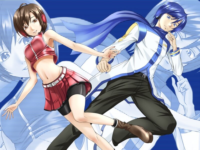 Anime couple dancing together