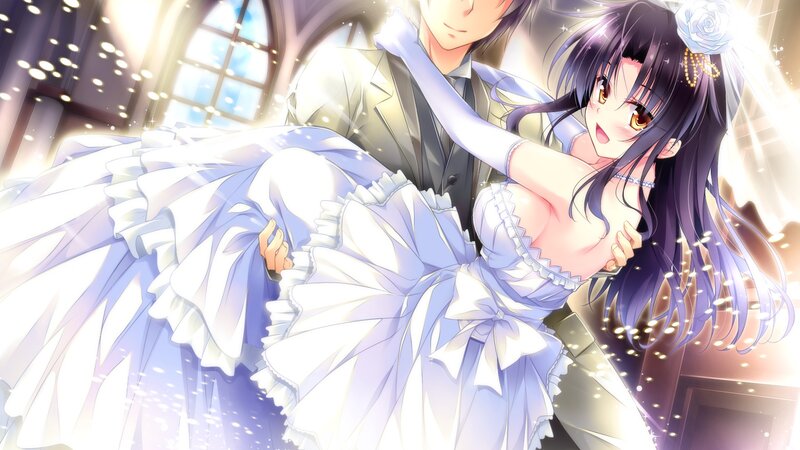 Anime Couple Dancing — White, Romantic