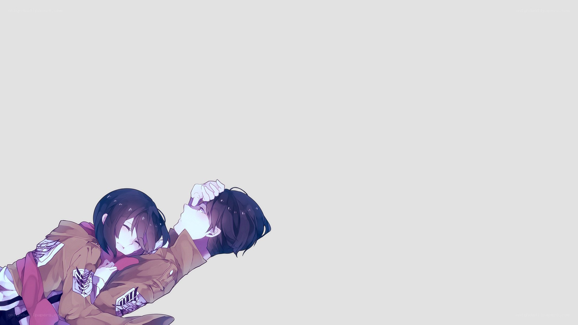 anime couple embrace