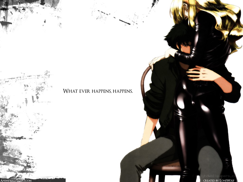 anime couple embrace