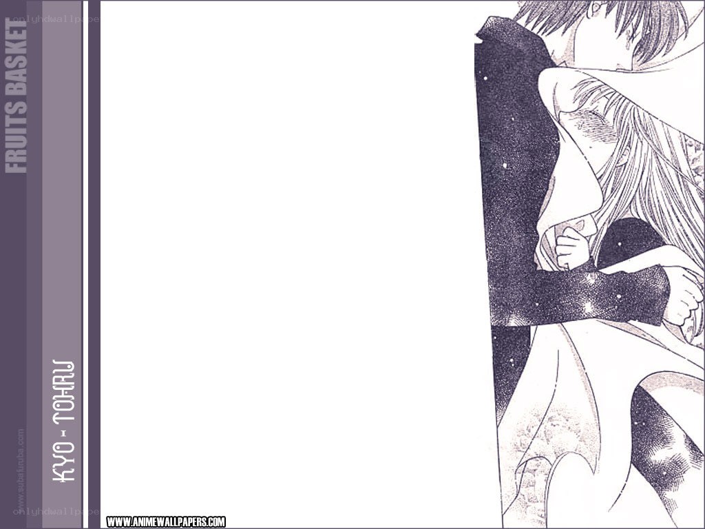 anime couple embrace