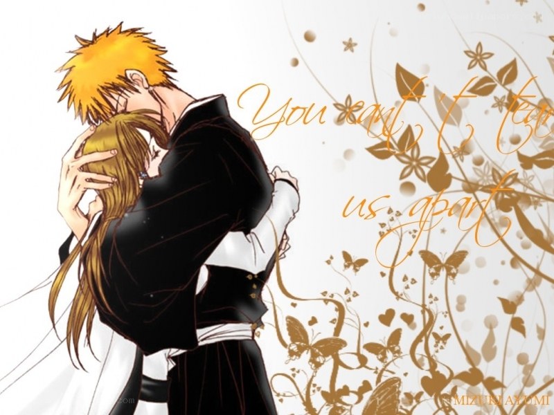 anime couple embrace