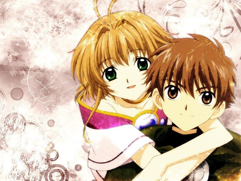 anime couple embrace