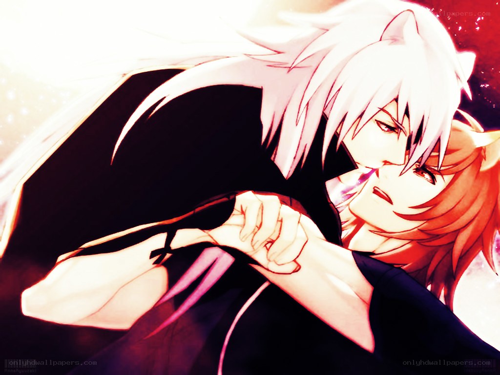 anime couple embrace