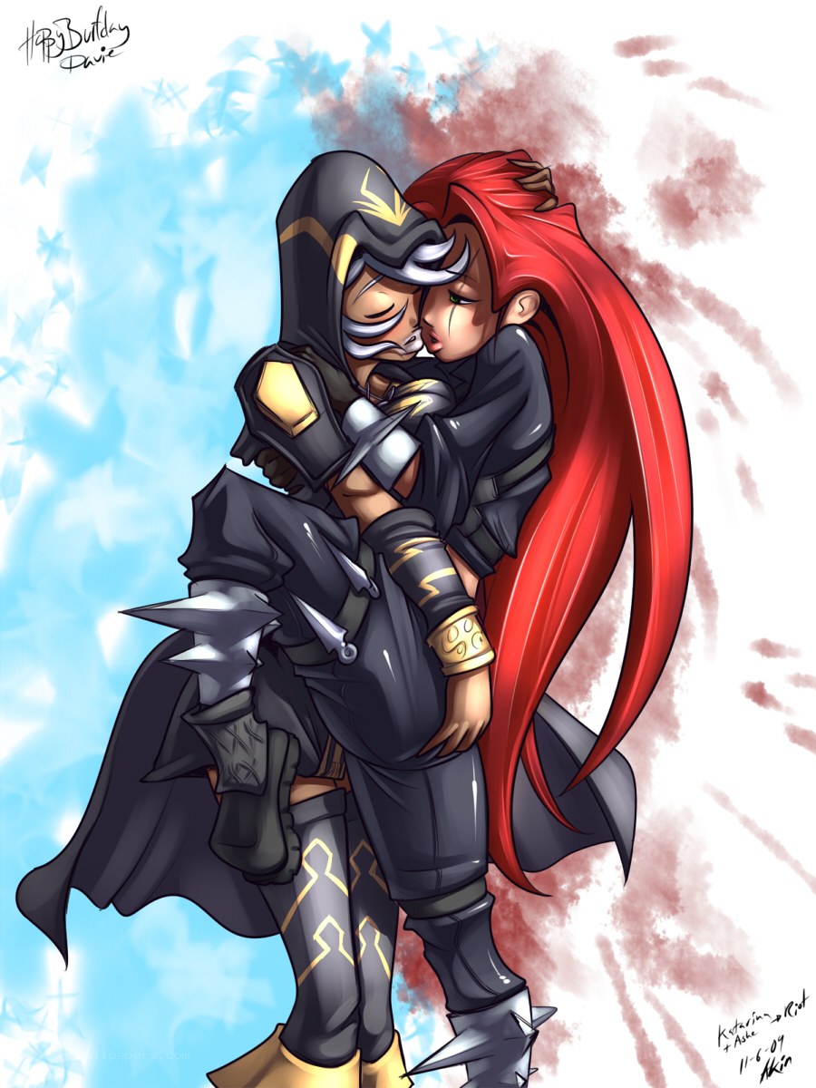 anime couple embrace
