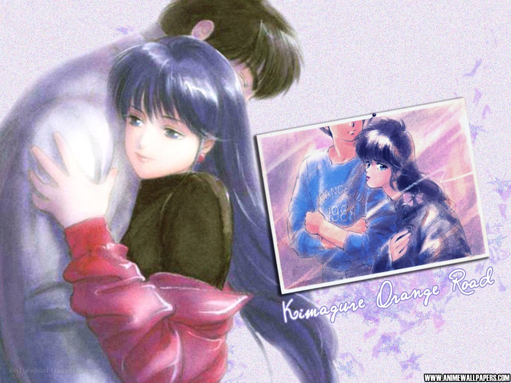 anime couple embrace