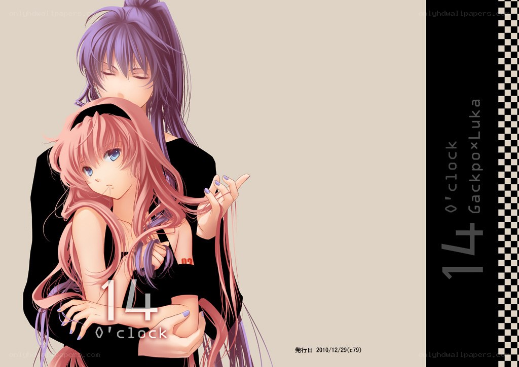 Anime couple embrace