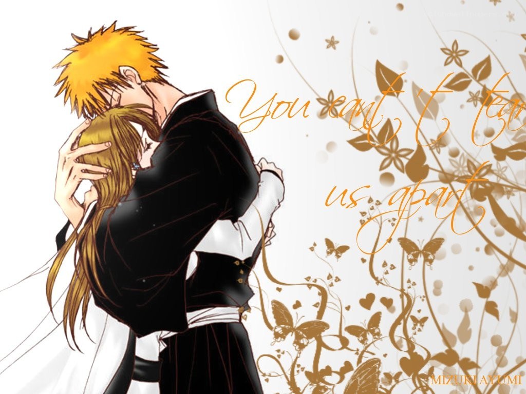anime couple embrace