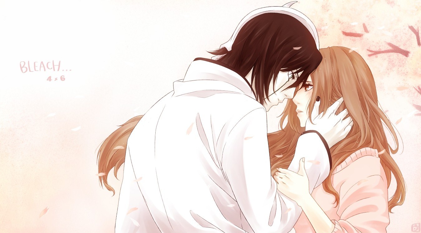 anime couple embracing