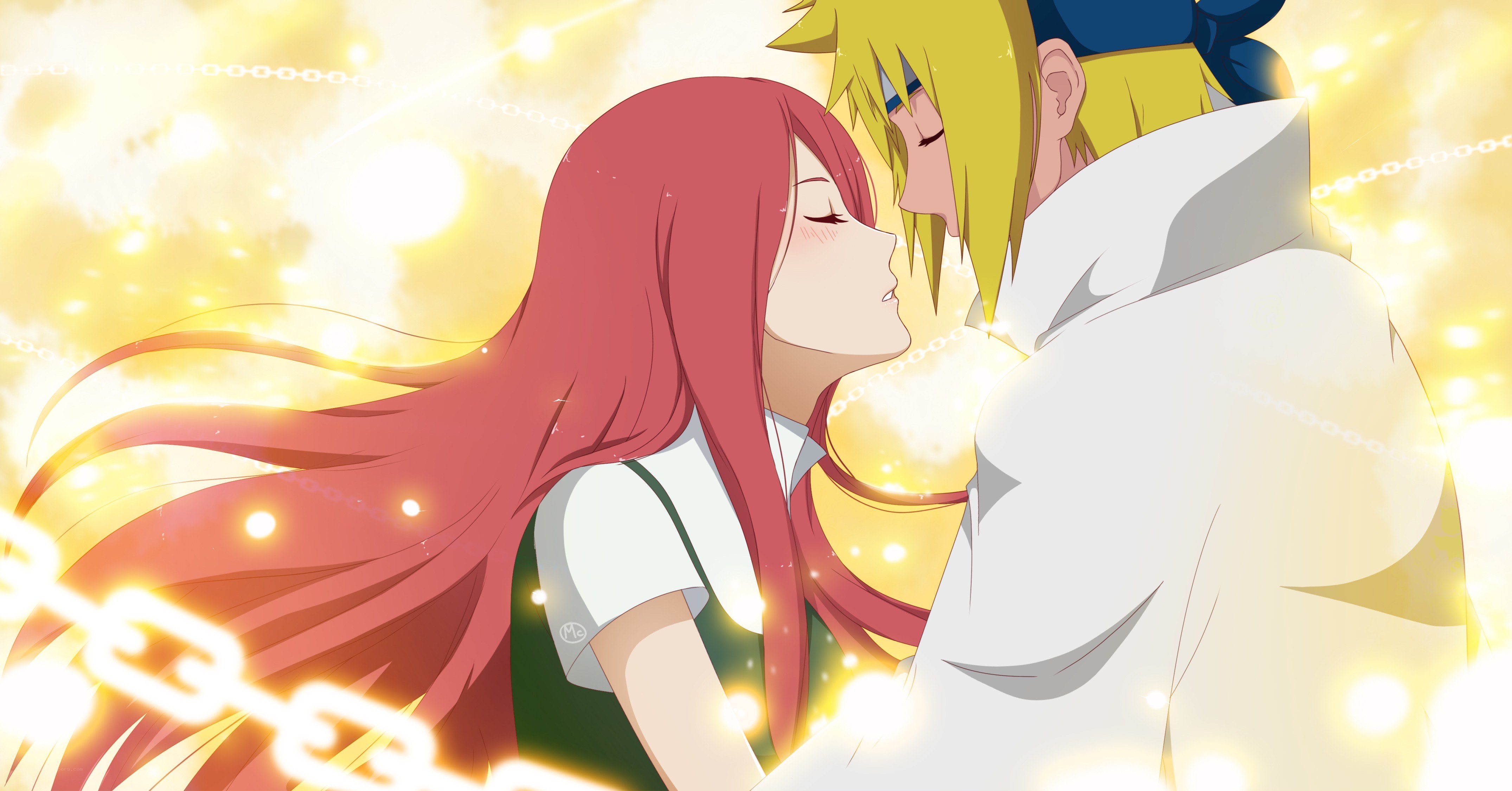 anime couple embracing