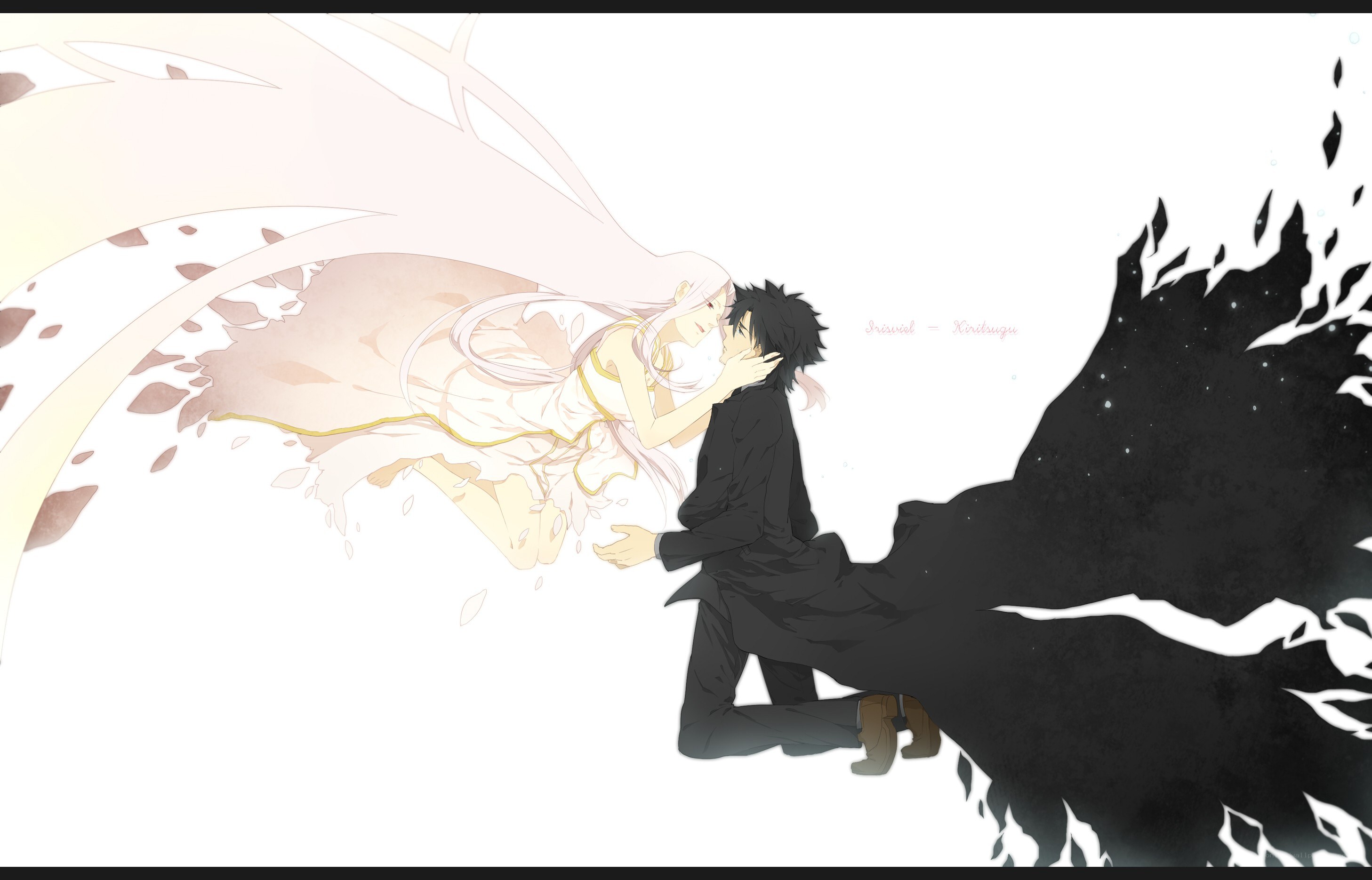 anime couple embracing