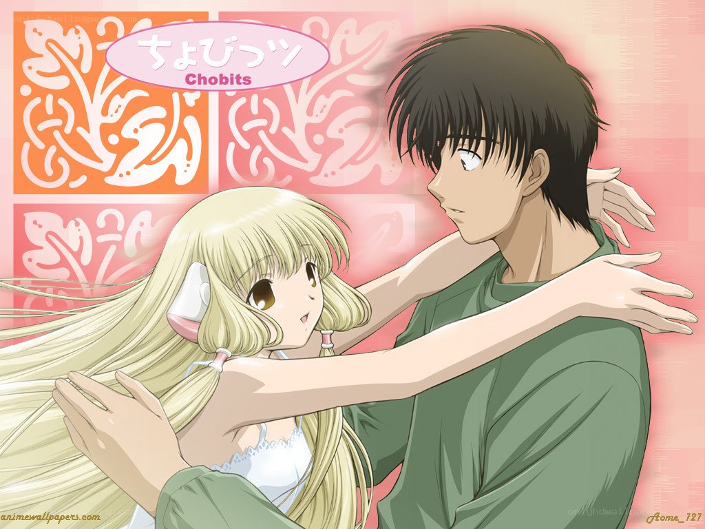Anime couple embracing