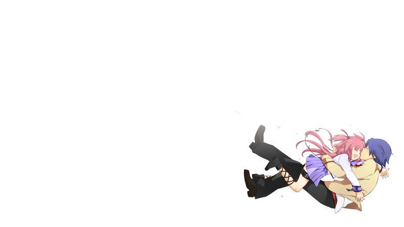 anime couple embracing