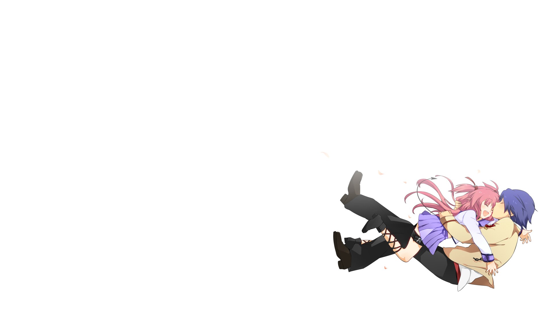 anime couple embracing