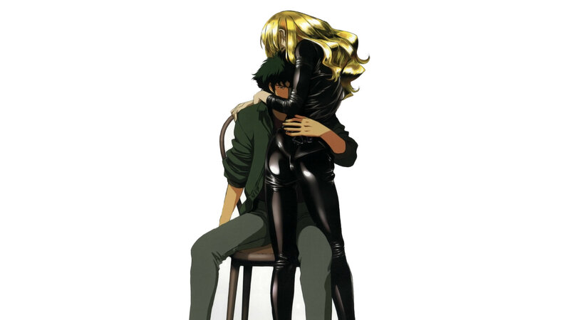 anime couple embracing