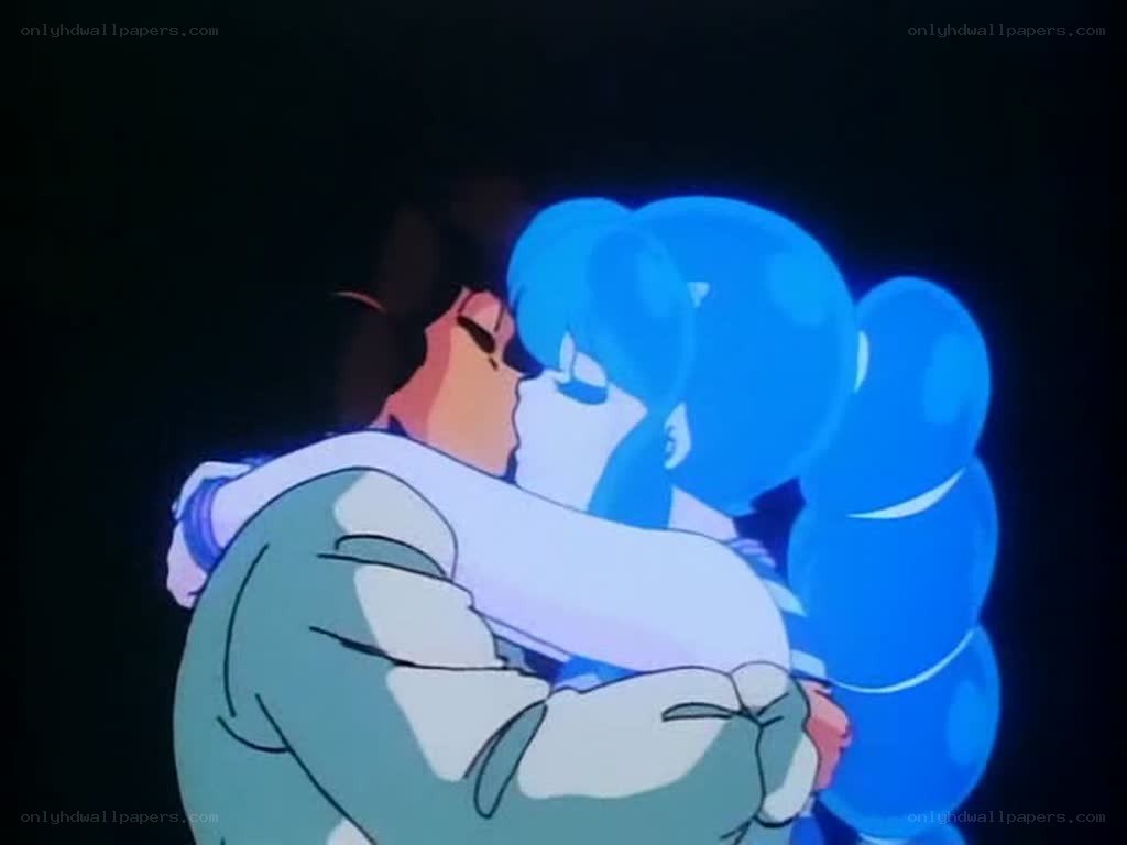 anime couple embracing