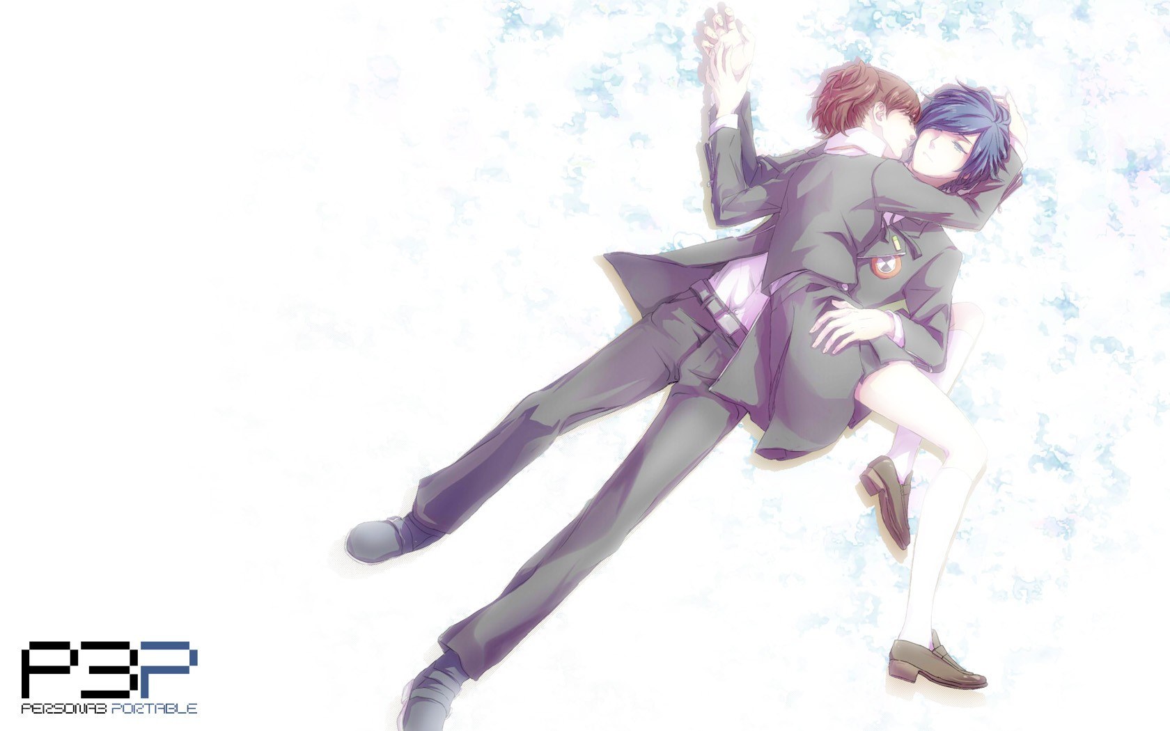 anime couple embracing