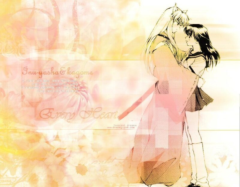 Anime couple embracing