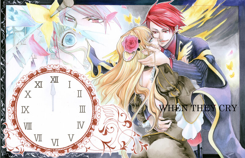 Anime couple embracing