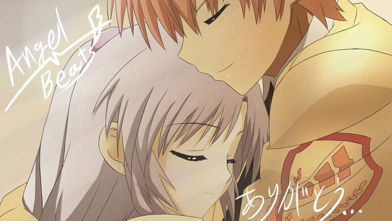 Anime Couple Embracing — Beige, Calm, Hug