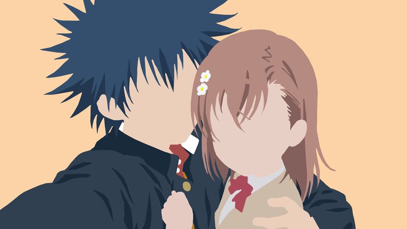 Anime Couple Embracing — Beige, Calm