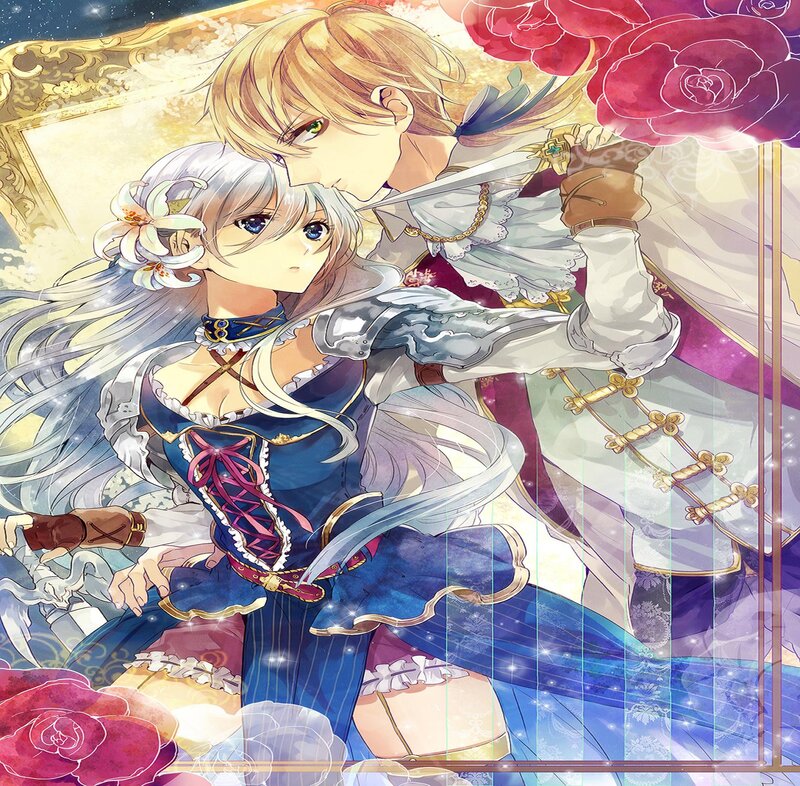 Anime Couple Embracing — Blue, Dramatic, Night, Sword