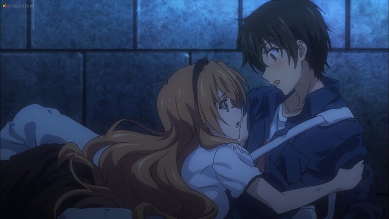 Anime Couple Embracing — Blue, Dramatic, Night, Woman