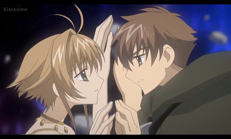 Anime Couple Embracing — Brown, Intimate