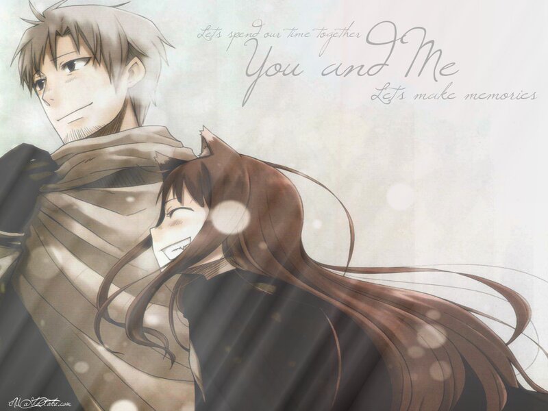 Anime Couple Embracing — Brown, Sentimental