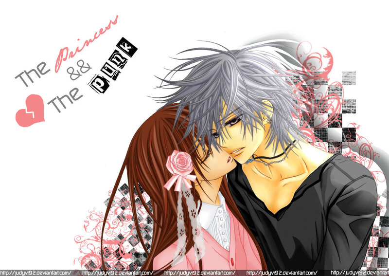 Anime Couple Embracing — Pink, Romantic
