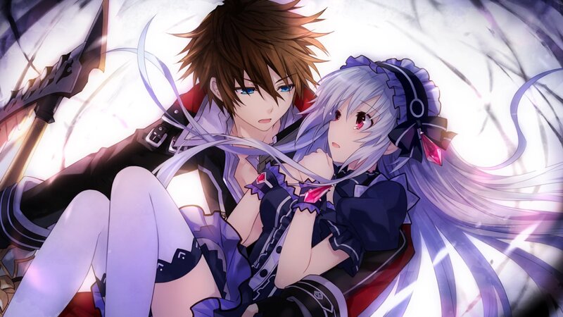 Anime Couple Embracing — Purple, Dramatic, Digital Art