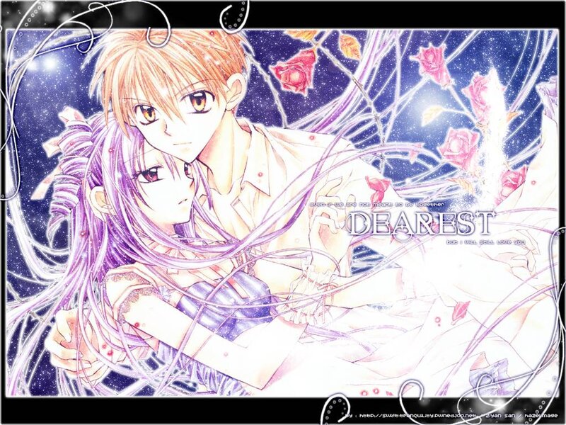 Anime Couple Embracing — Purple, Romantic, Night