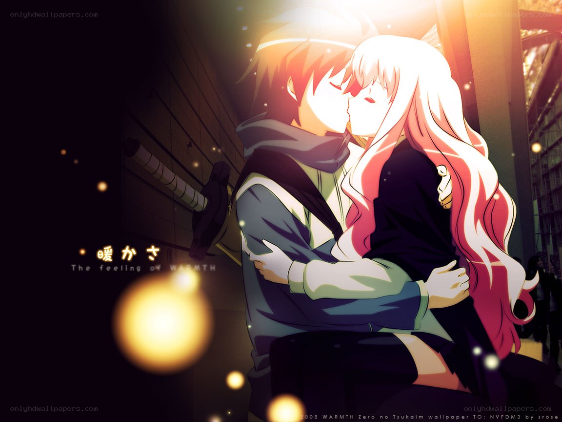 anime couple embracing warmly