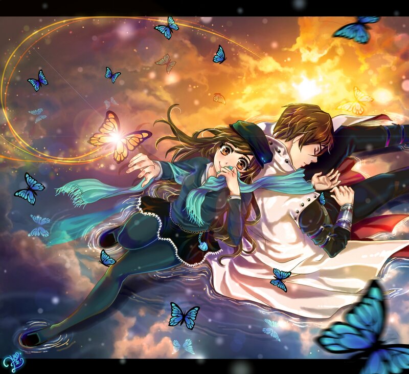 Anime Couple Floating