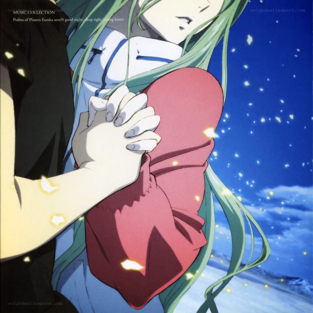 anime couple holding hands