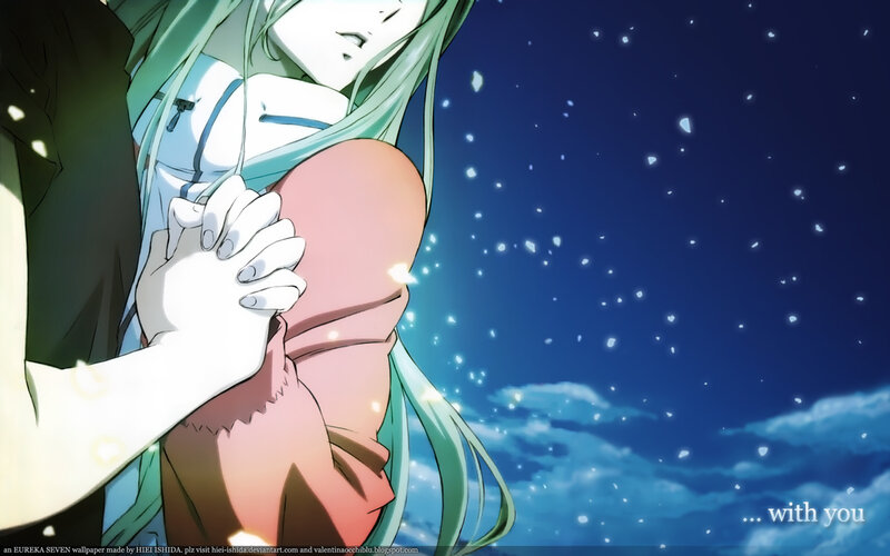 anime couple holding hands