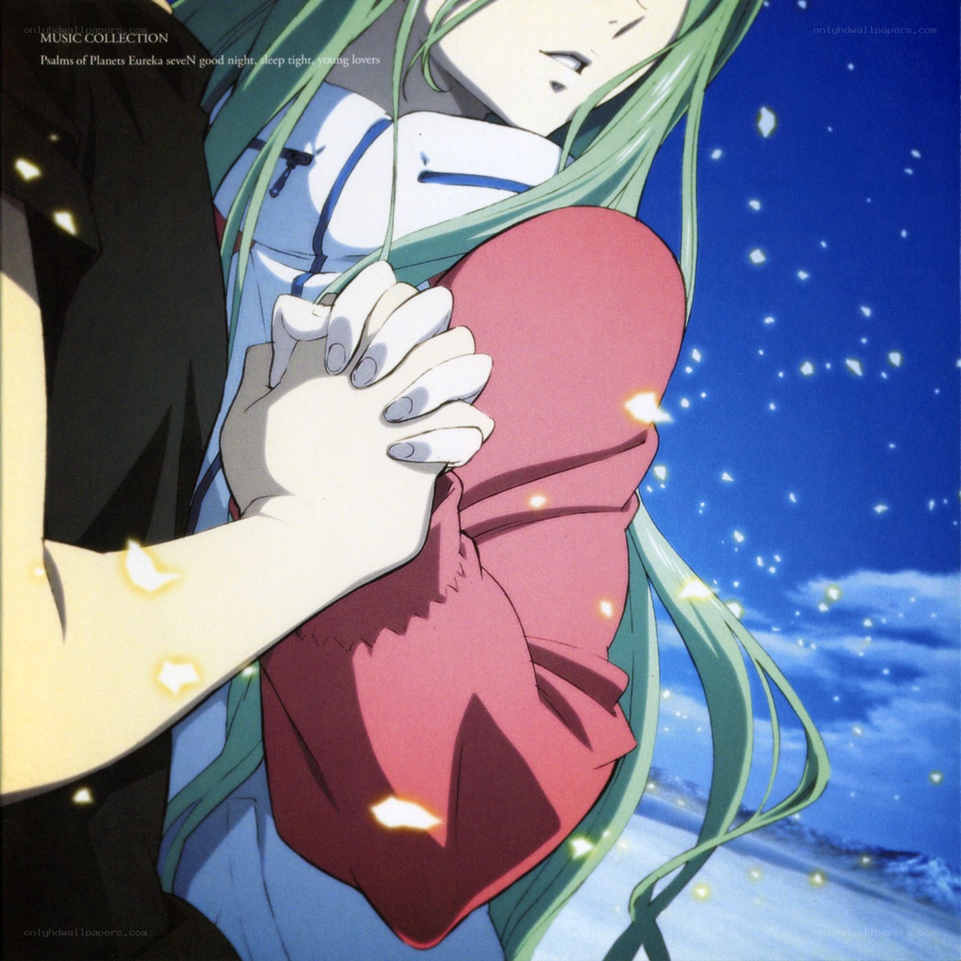 anime couple holding hands