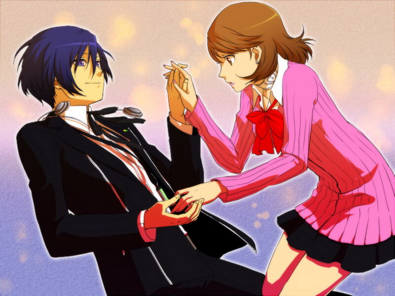 Anime Couple Holding Hands — Pink, Dramatic