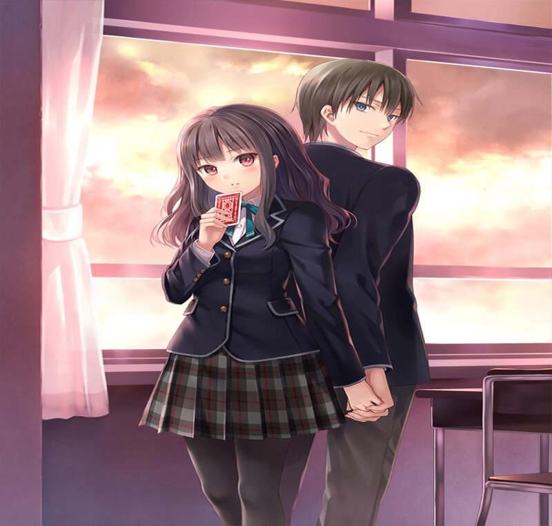 Anime Couple Holding Hands — Purple, Romantic
