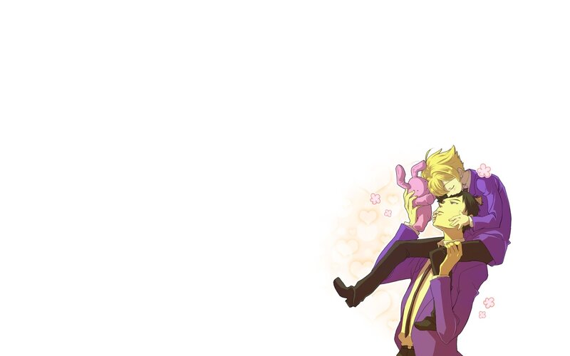 anime couple holding stuffed animal