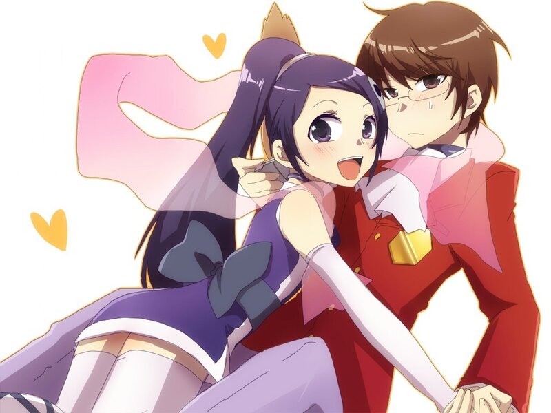anime couple hugging