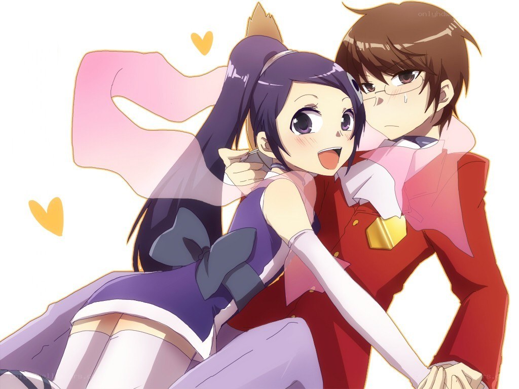 anime couple hugging