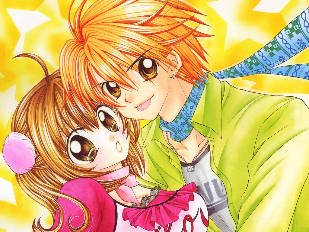 Anime couple hugging